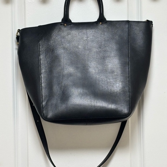 Madewell Abroad Black Leather Crossbody Tote Bag - Picture 6 of 15